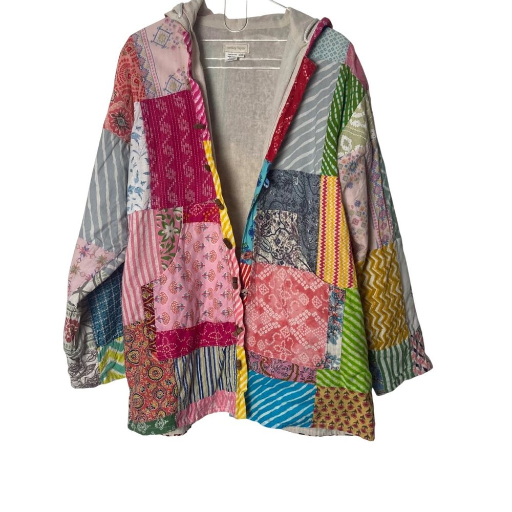 Ashley Taylor Kantha Patchwork Jacket One Size Co… - image 2